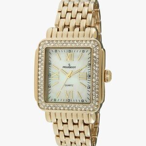 Peugeot Women's Gold Watch with Crystal Bezel